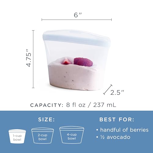 Premium Reusable Silicone Food Storage Bowl (Deep Ocean / 1-Cup)
