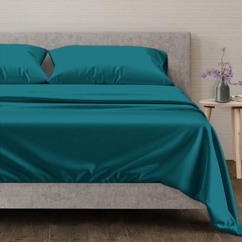 100% Egyptian Cotton Full Size Sheets Set (Full / 12 - Teal)