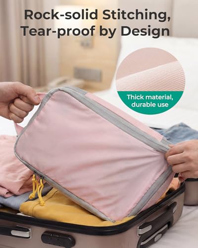 Compression Packing Cubes for Travel (Baby Pink / Set of 6)