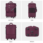 Expandable Luggage Bags for Travel Collapsible Suitcase with Wheels (Purple)