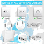 6 Pack European Travel Plug Adapter (6 Pack White)