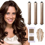Heatless Hair Curler Overnight Curls (Khaki(Pack of 3))