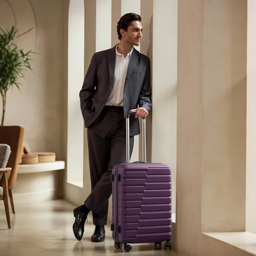 Lightweight Luggage with TSA Lock (Medium(24in) / Purple)