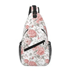 Sling Bag Floral Vintage Hiking Daypack Crossbody Shoulder Backpack Travel Chest Pack for Men Women (B0173)