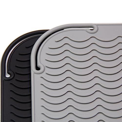 Pro Large Silicone Heat Resistant Mat Pad for Hot Hair Tools (Black)