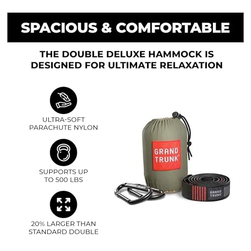 Double Deluxe Hammock (Crimson/Charcoal)
