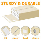 3 Pack Bed Sheet Organizers and Storage (3 Pack / Beige)