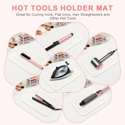 Silicone Heat Resistant Mat for Hair Tools (Ivory / Oversize)