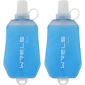 200ml/350ml/500ml Collapsible Soft Flask,BPA Free Folding Soft Water Bottle with Hanging Ring,Lightweight TPU Hydration Flask for Running Marathon Cycling Hiking(200ml-2 Packs) (Blue-200ml*2)