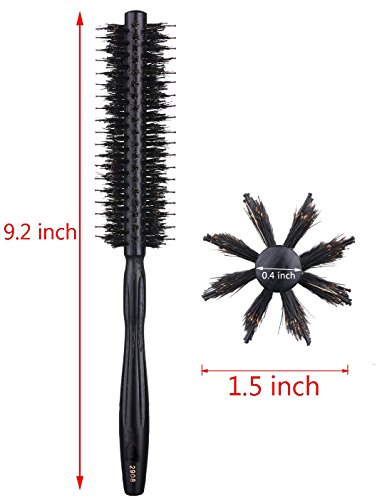 Round Brush with Natural Boar and Nylon Bristles (1.5 Inch (Pack of 1))
