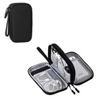 Electronic Organizer Travel Cable Accessories BagPouch Portable Waterproof Storage Bag Electronic Organizer Case for Cable (Black)