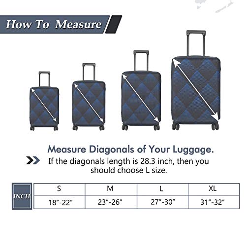 Travel Luggage Cover Suitcase Protector Fits 18 (Blue Cube / S)