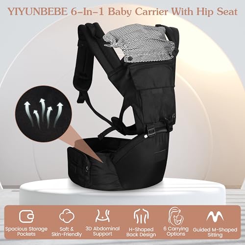 Baby Carrier with Hip Seat 6 (Black)