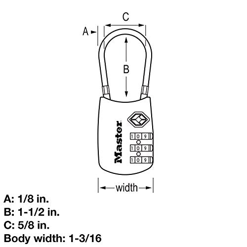 4688D Accepted Set Your Own Combination TSA Approved Luggage Lock (Black / 1 Pack)