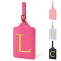 Personalized Initial Luggage Tag (Rose Leather,glod Letter / L)
