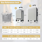 Luggage Sets Front Opening (2-piece Set / White Grey+bag)