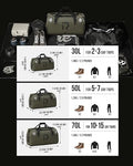 Waterproof Motorcycle Duffel Bag Tail Bag 50L Dry Bags Luggage (50L / Olive)