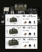 Waterproof Motorcycle Duffel Bag Tail Bag 50L Dry Bags Luggage (50L / Olive)