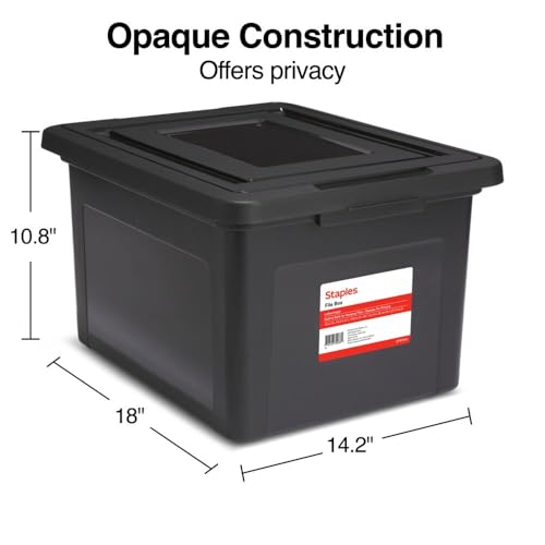 Plastic File Box with Snap Lid (Black)
