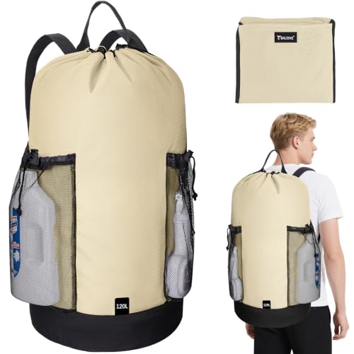 120L Laundry Bag Backpack (120L / Beige)