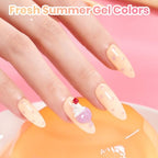 Beetles Jelly Gel Nail Polish Set (A - Pink Yellow Blue | Soft Glow Pudding)
