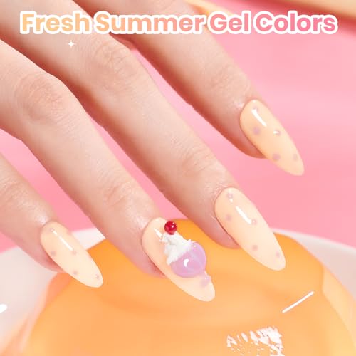 Beetles Jelly Gel Nail Polish Set (A - Pink Yellow Blue | Soft Glow Pudding)