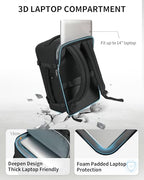 17'' Travel Backpack Airlines Approved Personal Item Carry On Bag Black (Black / 17 inch underseat)