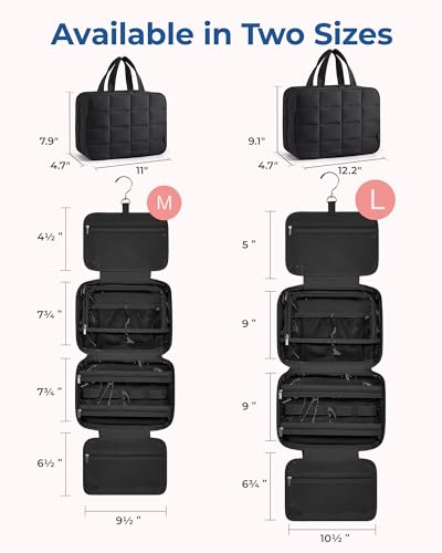 Travel Toiletry Bag with Jewelry Organizer (Black / Style2-large Size)