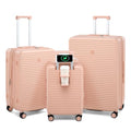 20"/24"/28" Expandable Hardshell Spinner Luggage Sets 3 Piece, Pink (Pink / Expandable 3-Piece Set(20/24/28))