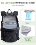 20L Lightweight Hydration Backpack with 2L Water Bladder&Waist Pack