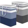 2 Pack Laundry Baskets (125L / Grey+Blue)