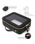 2 Pieces Clear Mahjong Bag (Mini+Large Black)