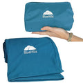 Premium Ultra Compact Travel Blanket Pillow Airplane Peacock Teal (C004-teal)