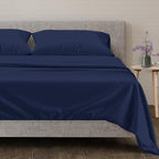 100% Egyptian Cotton Queen Size Sheets Set (Queen / 05 - Navy Blue)