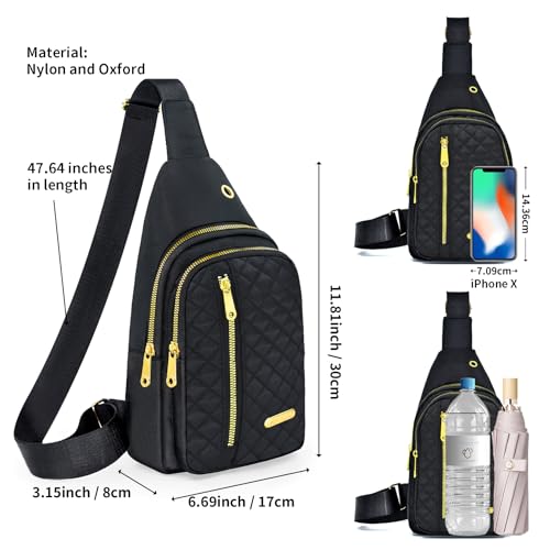 Small Crossbody Bags for Women Travel (Black)