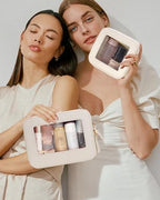 Travel Clear Makeup Bag Set (Mini+Large Beige)