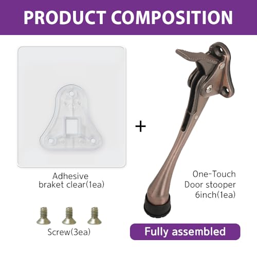 1 Stopper Adhesive Door Stop (Bronze / 6 INCH X 1 PACK)