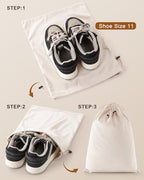 4 Pcs Shoe Bags for Travel (Beige / 17.3"x12.6")