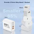 60W USB C Charger Block (White)