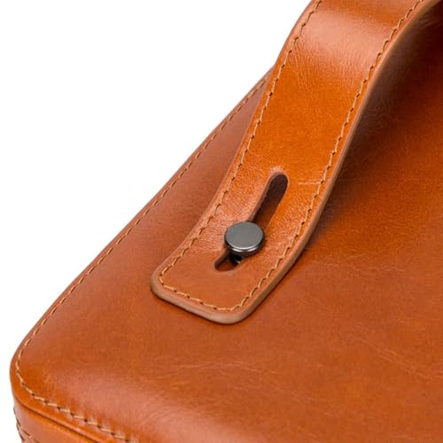 Medicine Handmade Leather Cable Organizer Bag (Tan)