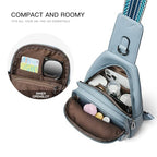 Sling Bag For Women Fanny Pack Crossbody Travel Shoulder Belt Bags Tote Backpack Purse Faux Leather Light Blue (Light Blue)
