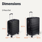 2 Piece Hardside Luggage Set (Black / 2-Piece Set)