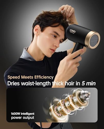 Hair Dryer CONFU Blow Dryer with Diffuser (Black)