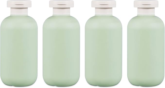ASEVAT 6.7oz 4Pcs Green Plastic Refillable Travel Shampoo and Conditioner by ASEVAT
