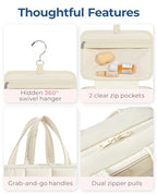 Travel Toiletry Bag with Jewelry Organizer (Beige-2 / Style2-medium Size)