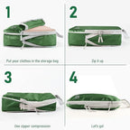 6 Set Compression Packing Cubes (Green-6pcs / Set of 6)