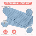 Plus Size Silicone Heat Resistant Mat for Hair Tools (Blue)