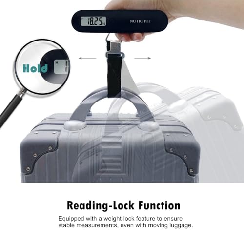 Luggage Scale Travel Digital Suitcase Weight Scale Portable 110lb (Classic Black)