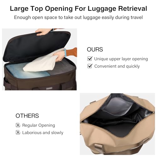 Expandable Luggage Bags for Travel Collapsible Suitcase with Wheels (Coffee)