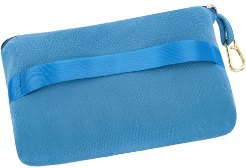 Premium Soft Lightweight Travel Blanket Pillow Compact Teal Blue (L03-teal)